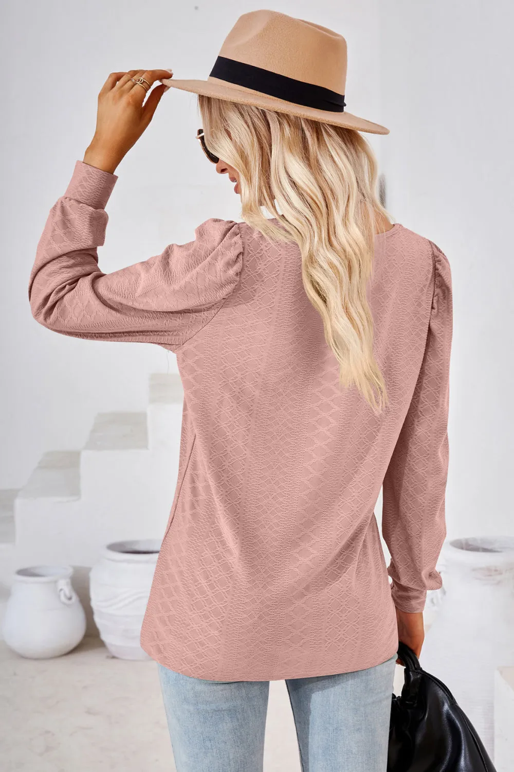 Square Neck Puff Sleeve Blouse (8 Colors)