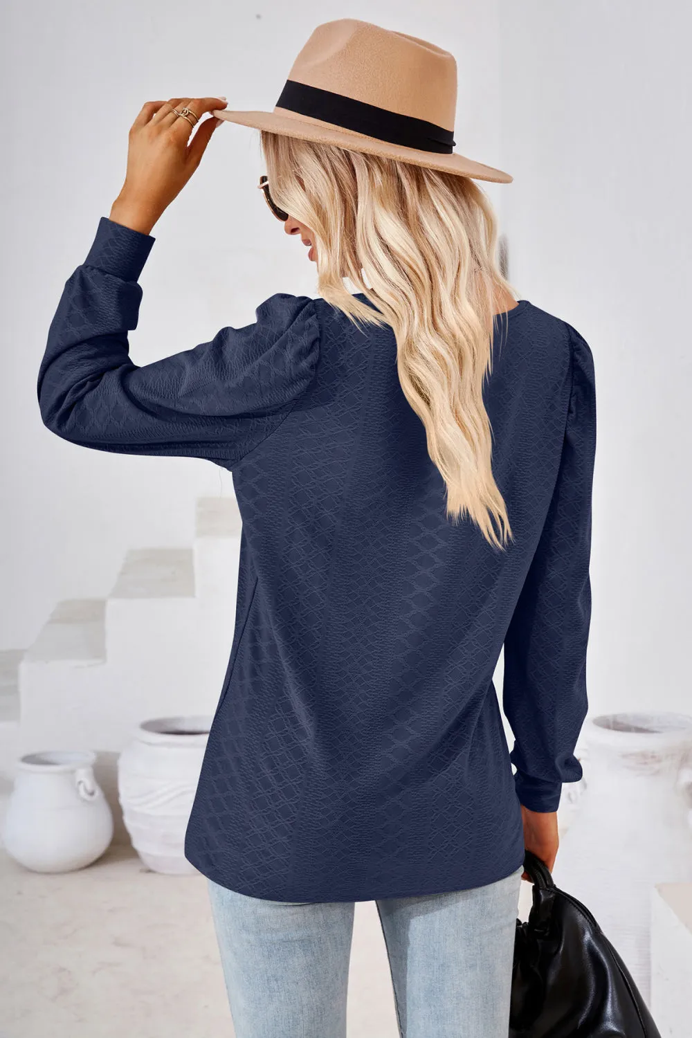 Square Neck Puff Sleeve Blouse (8 Colors)