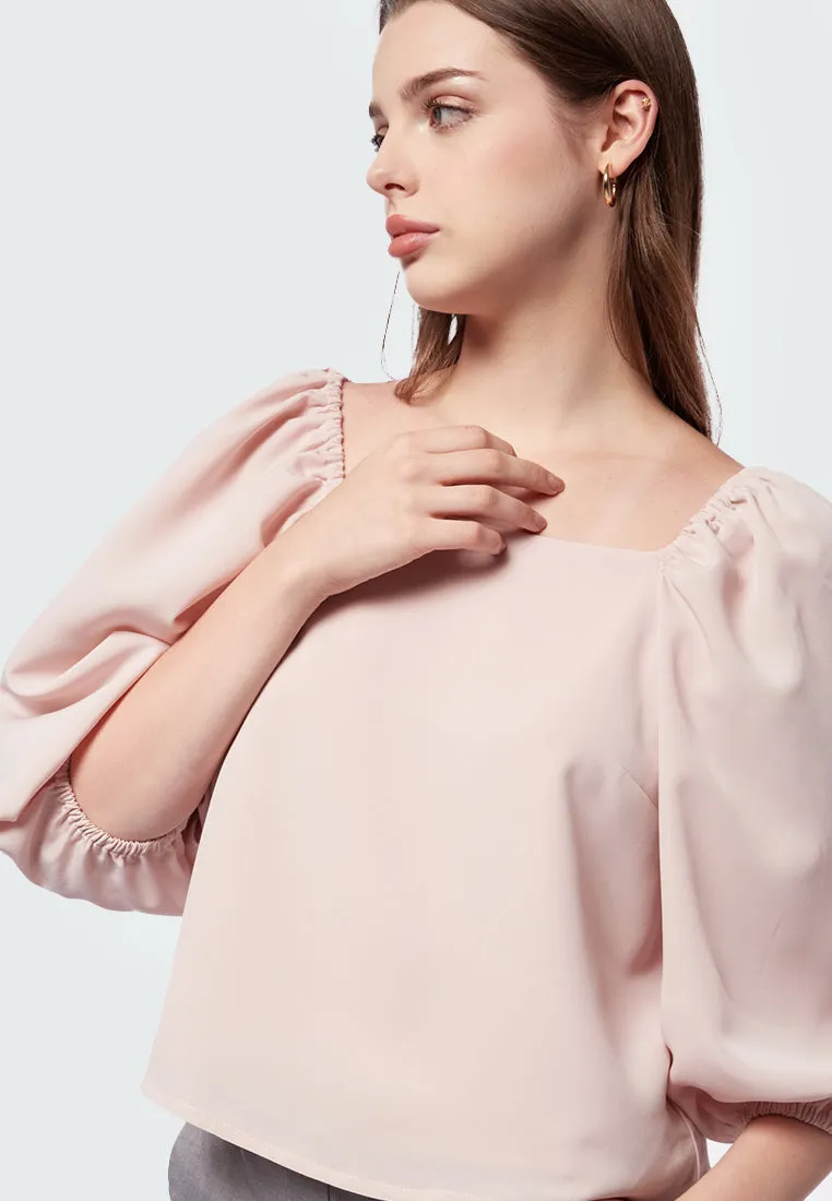Square Neck Puff Sleeve Blouse