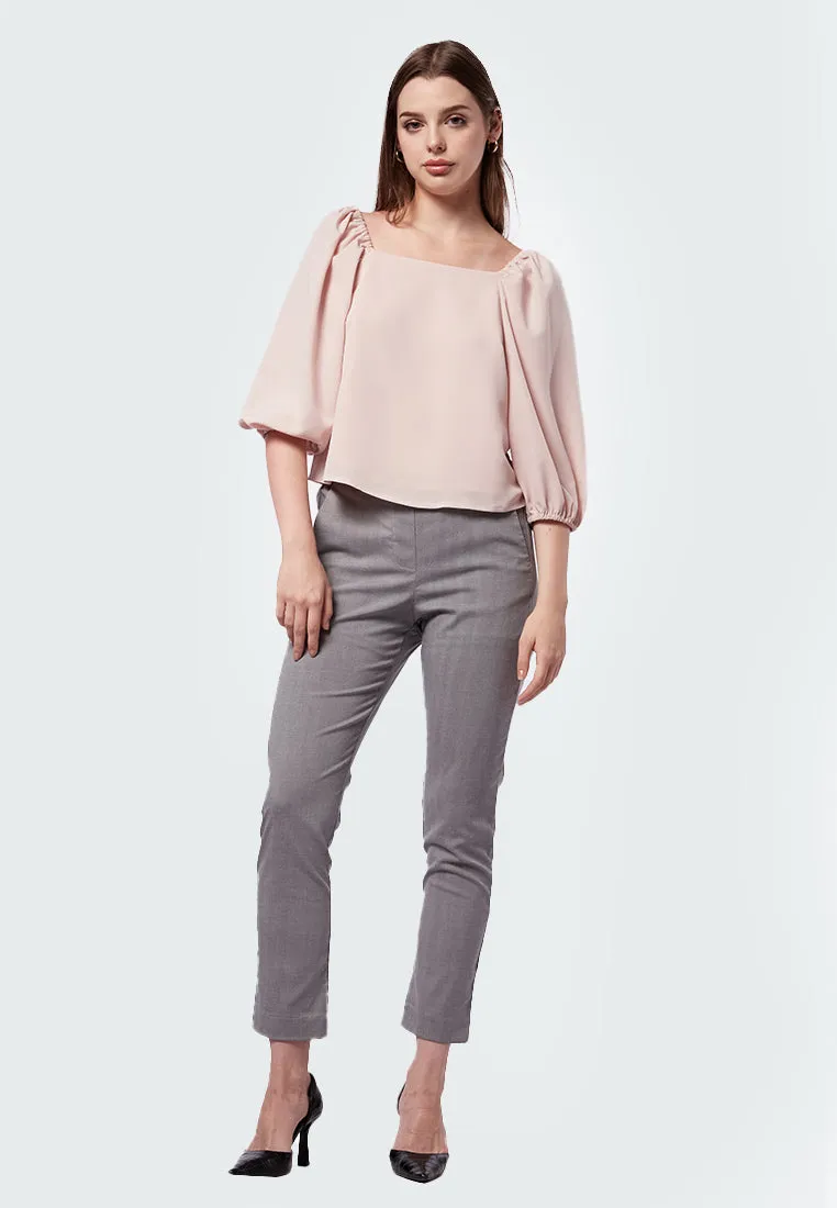 Square Neck Puff Sleeve Blouse