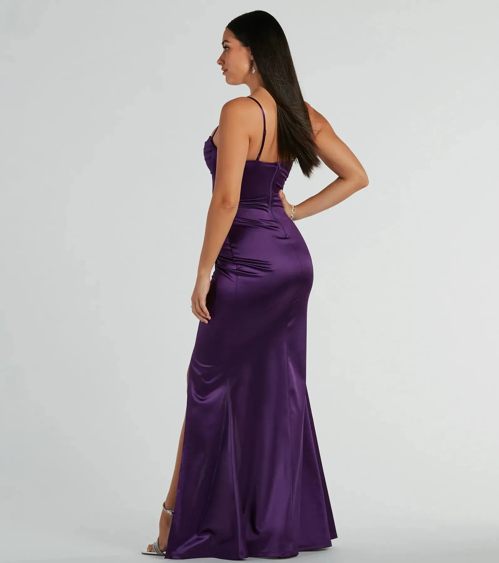 Stacie Formal Satin Corset Mermaid Dress
