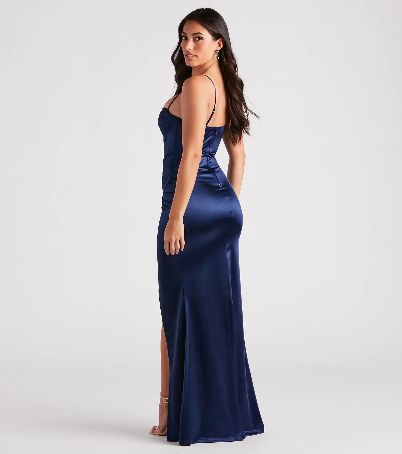 Stacie Formal Satin Corset Mermaid Dress