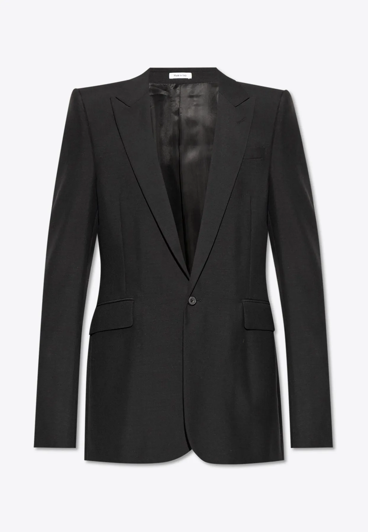 Stacked Shoulder Single-Breasted Blazer