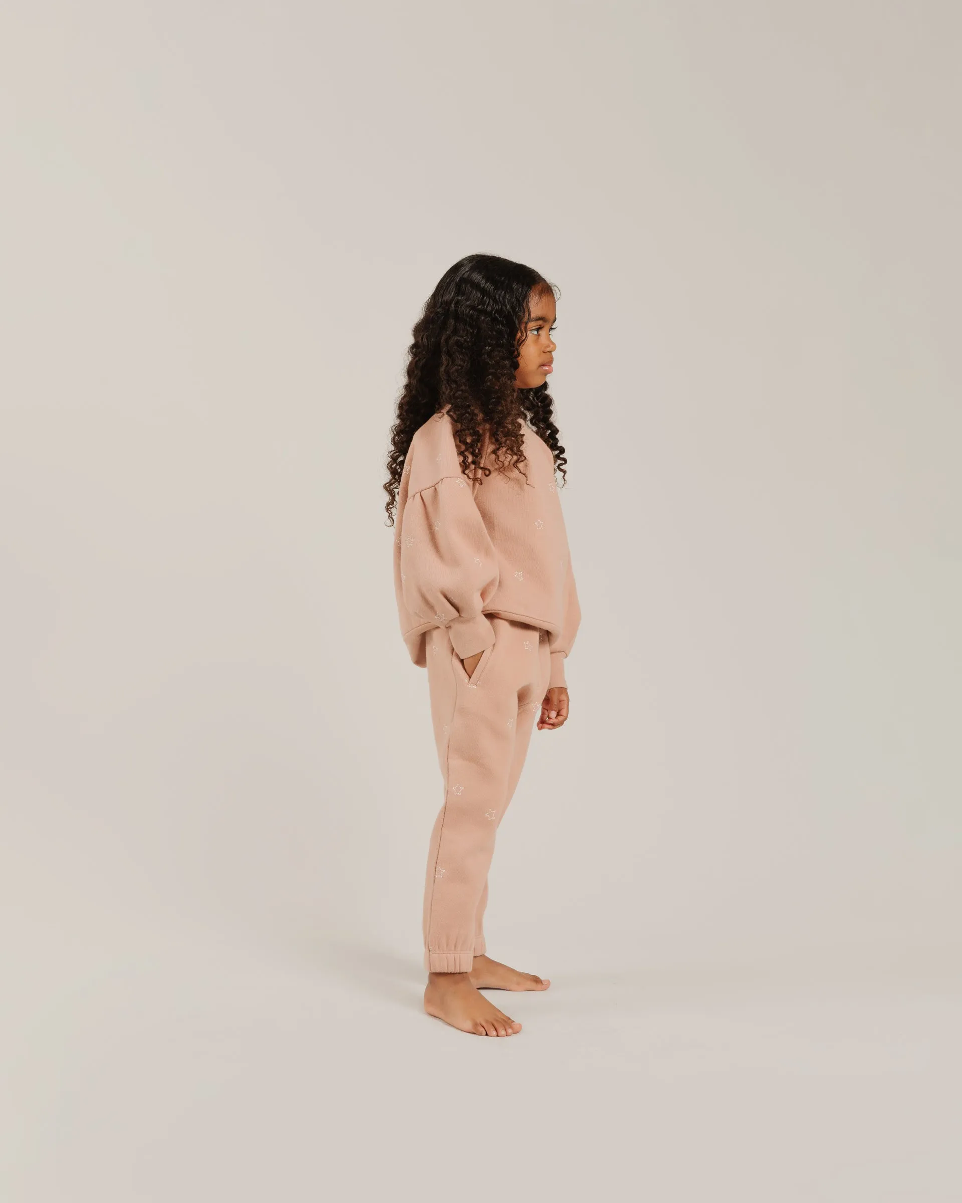 STARS PUFFER SLEEVE SWEATSHIRT