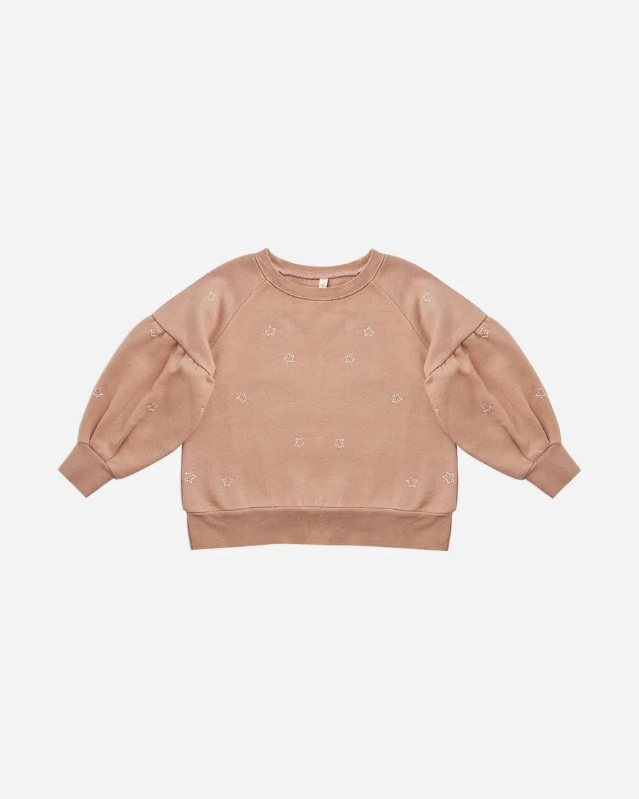 STARS PUFFER SLEEVE SWEATSHIRT