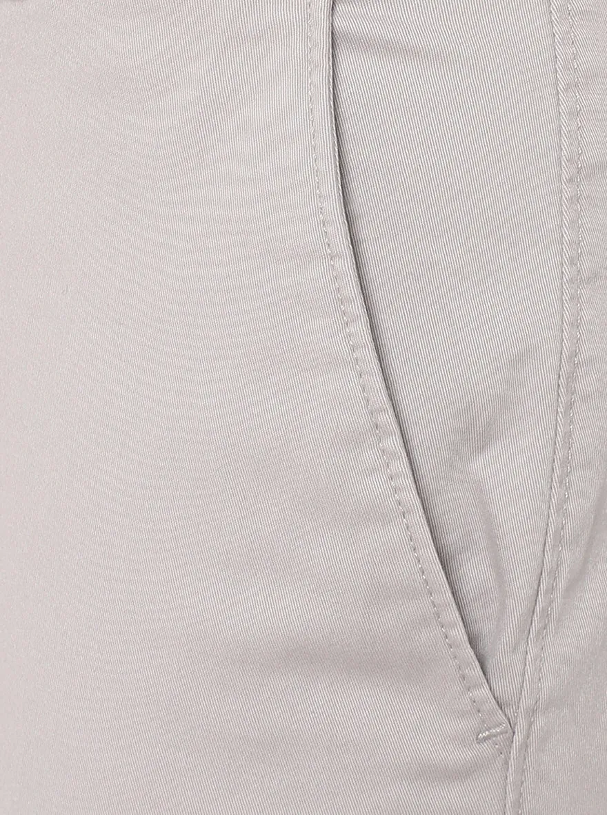 Stone Grey Solid Super Slim Fit Casual Trouser | Greenfibre