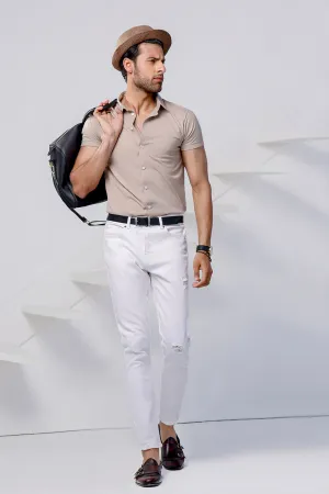 Stone Half Sleeves Jersey Shirt