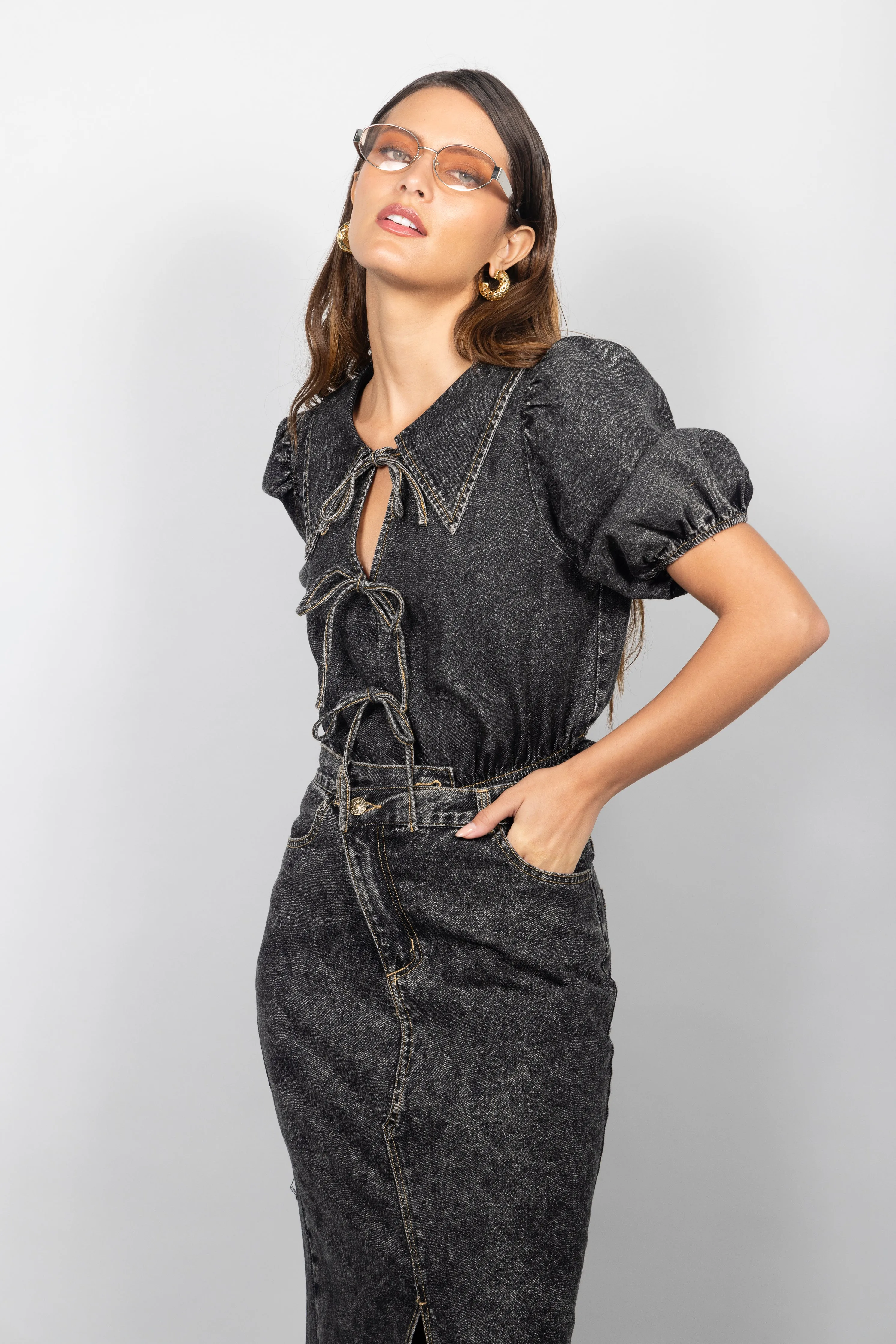 STORMY PUFF-SLEEVE TOP