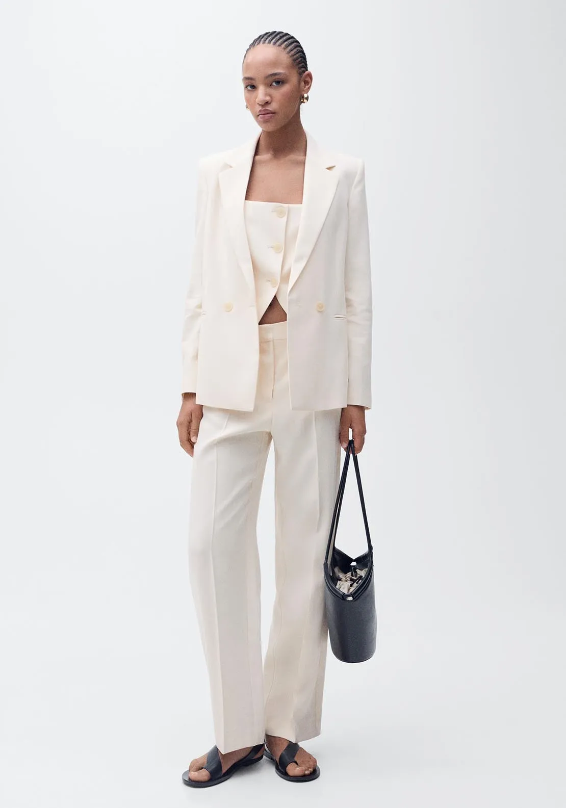 Straight-fit suit jacket - Light Beige