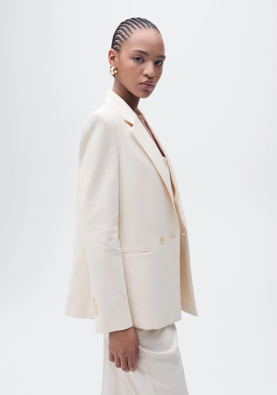 Straight-fit suit jacket - Light Beige