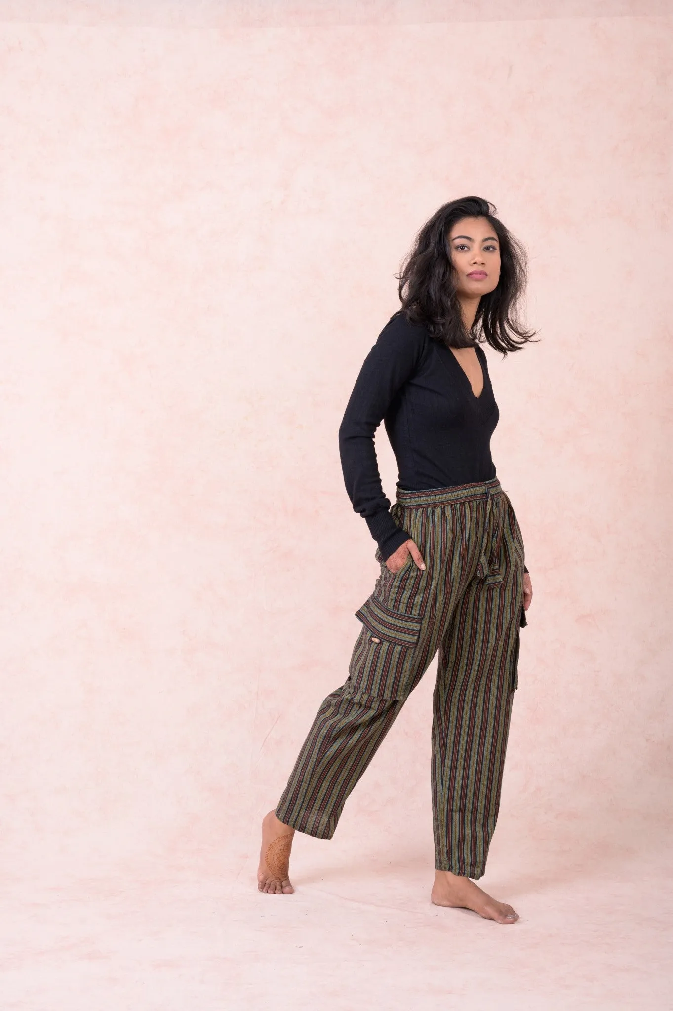 Striped Cargo Pants