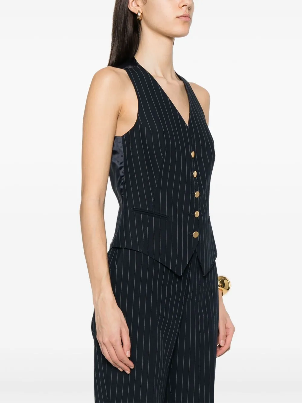 Striped v-necked vest