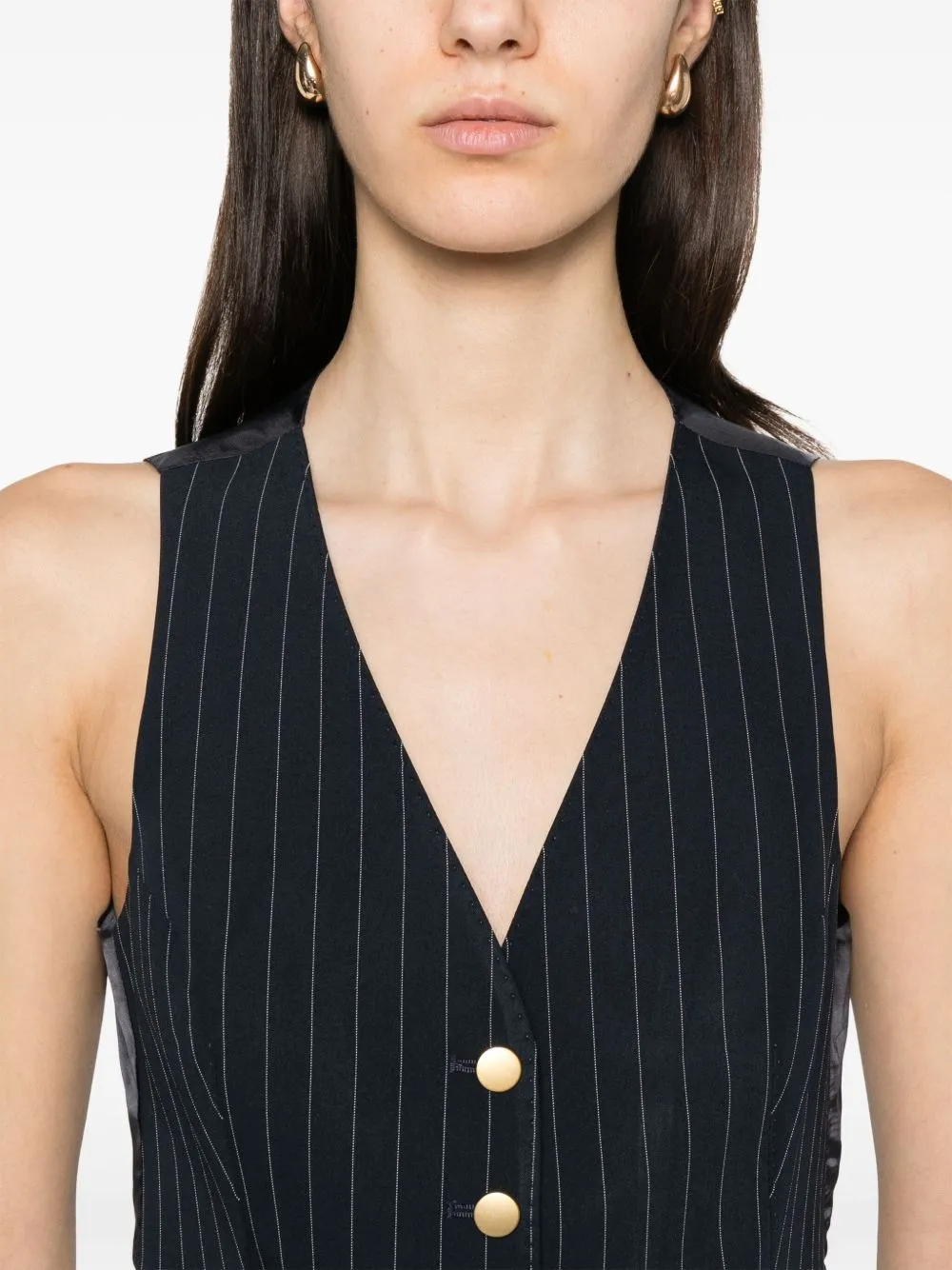 Striped v-necked vest