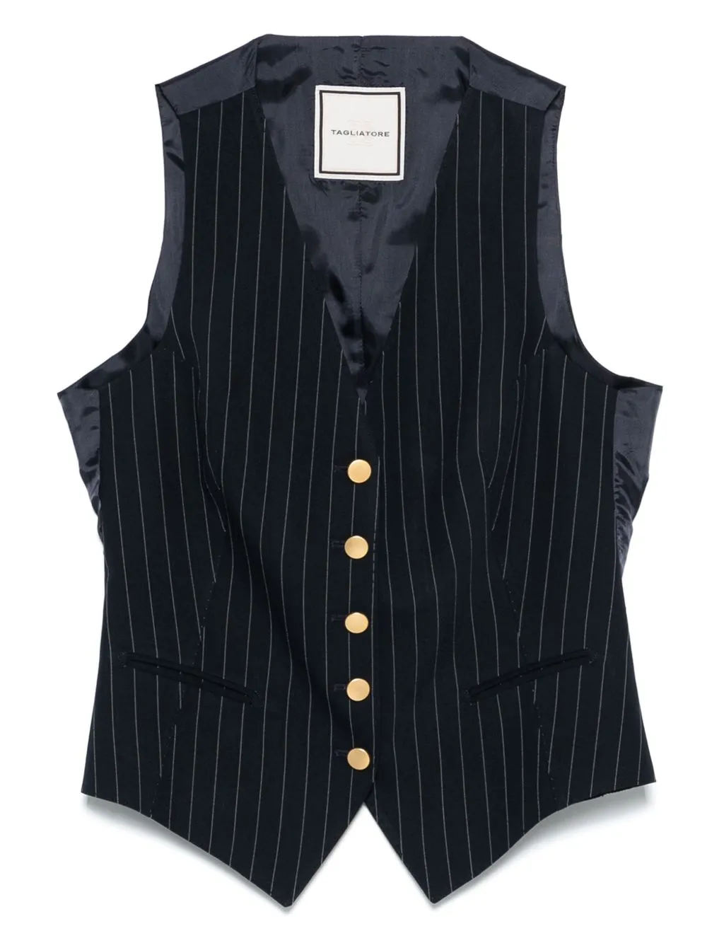 Striped v-necked vest