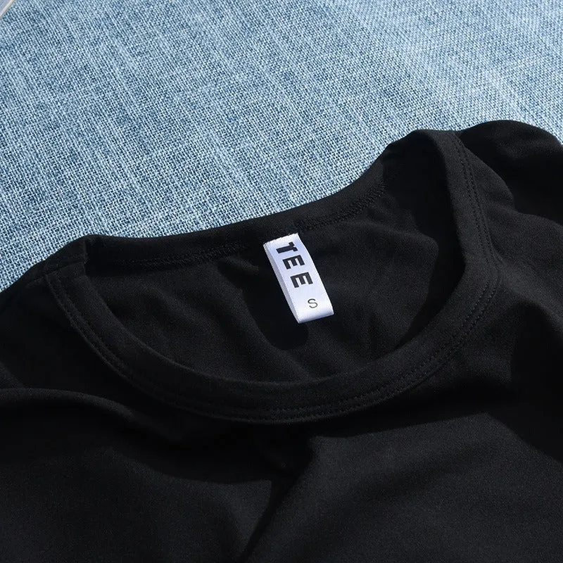 Style N：The Flower Is Full Of Love Femal Black T-Shirt