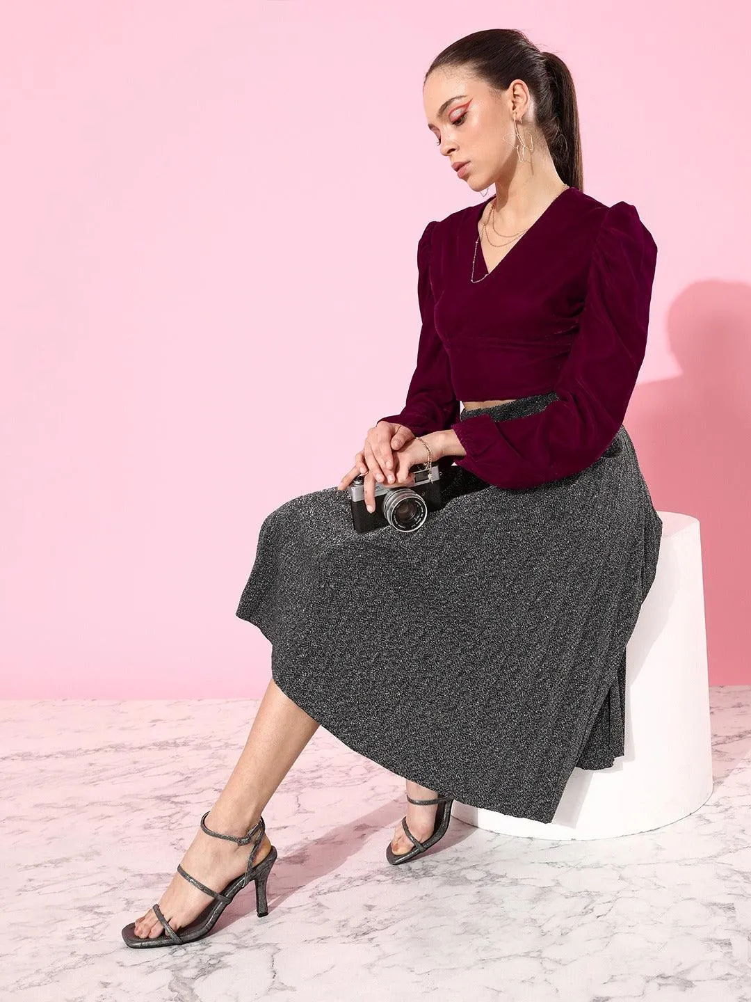 Style Quotient Women Maroon Solid Tops