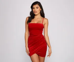 Sultry And Chic Charming Velvet Mini Dress