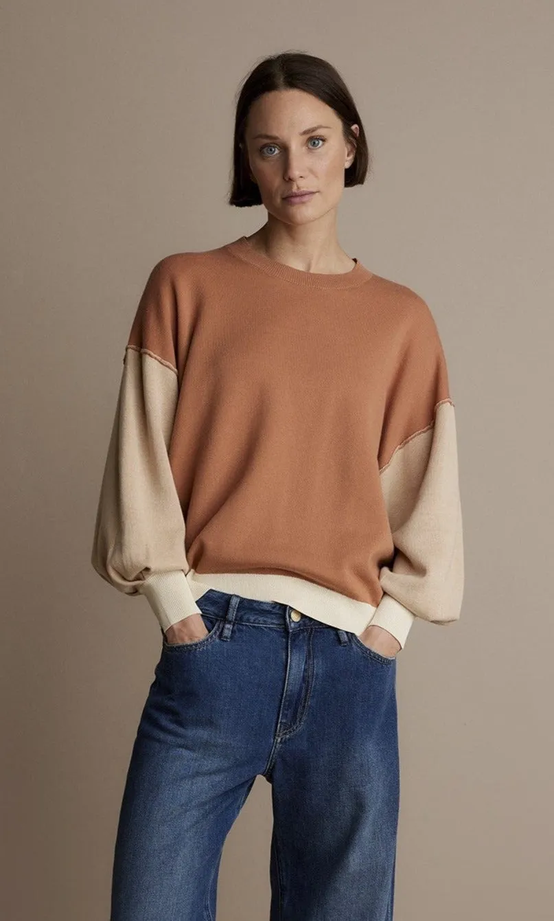 Summum Double Bed Knit Jumper with Puff Sleeves