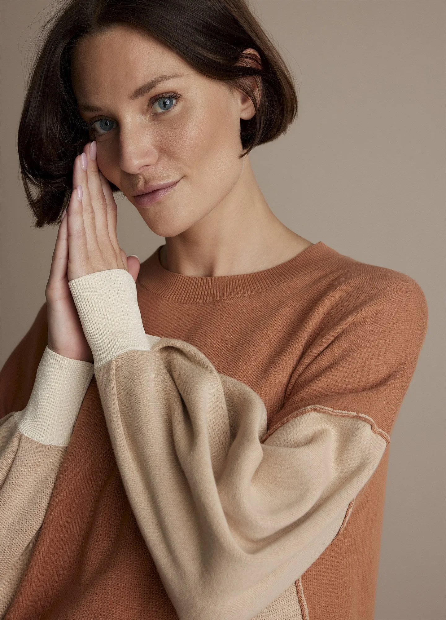 Summum Double Bed Knit Jumper with Puff Sleeves