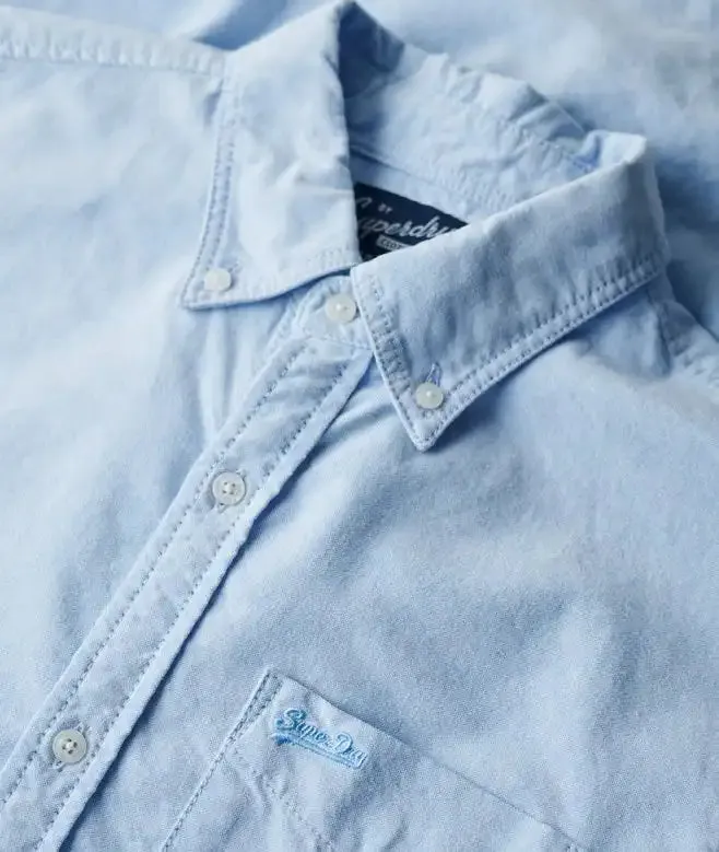 Superdry Mens LS Oxford Shirt Classic Blue