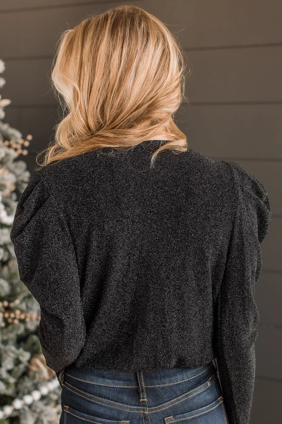 Sweet Nothings Puff Sleeve Bodysuit- Black