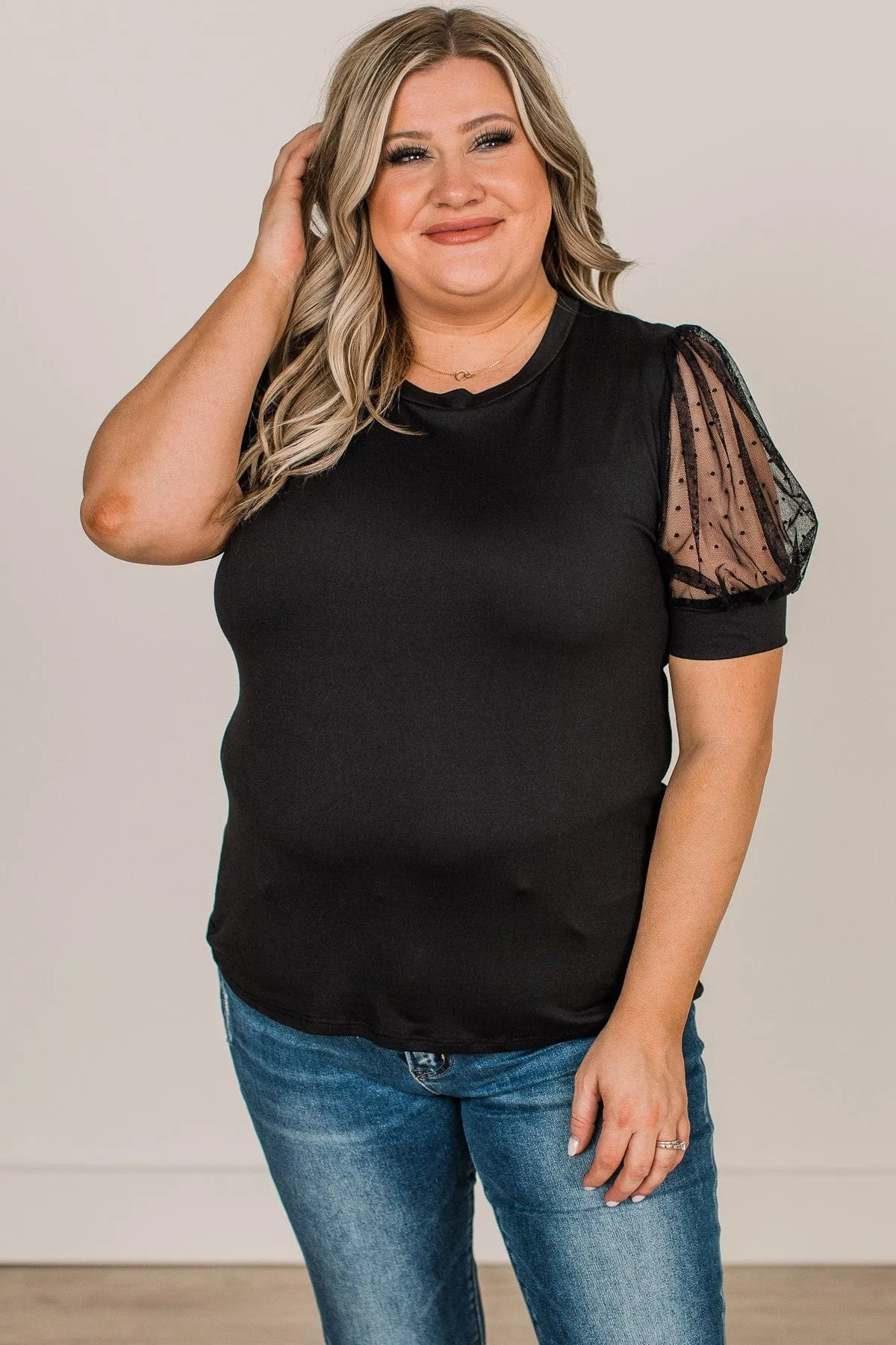 Sweet Success Puff Sleeve Top- Black