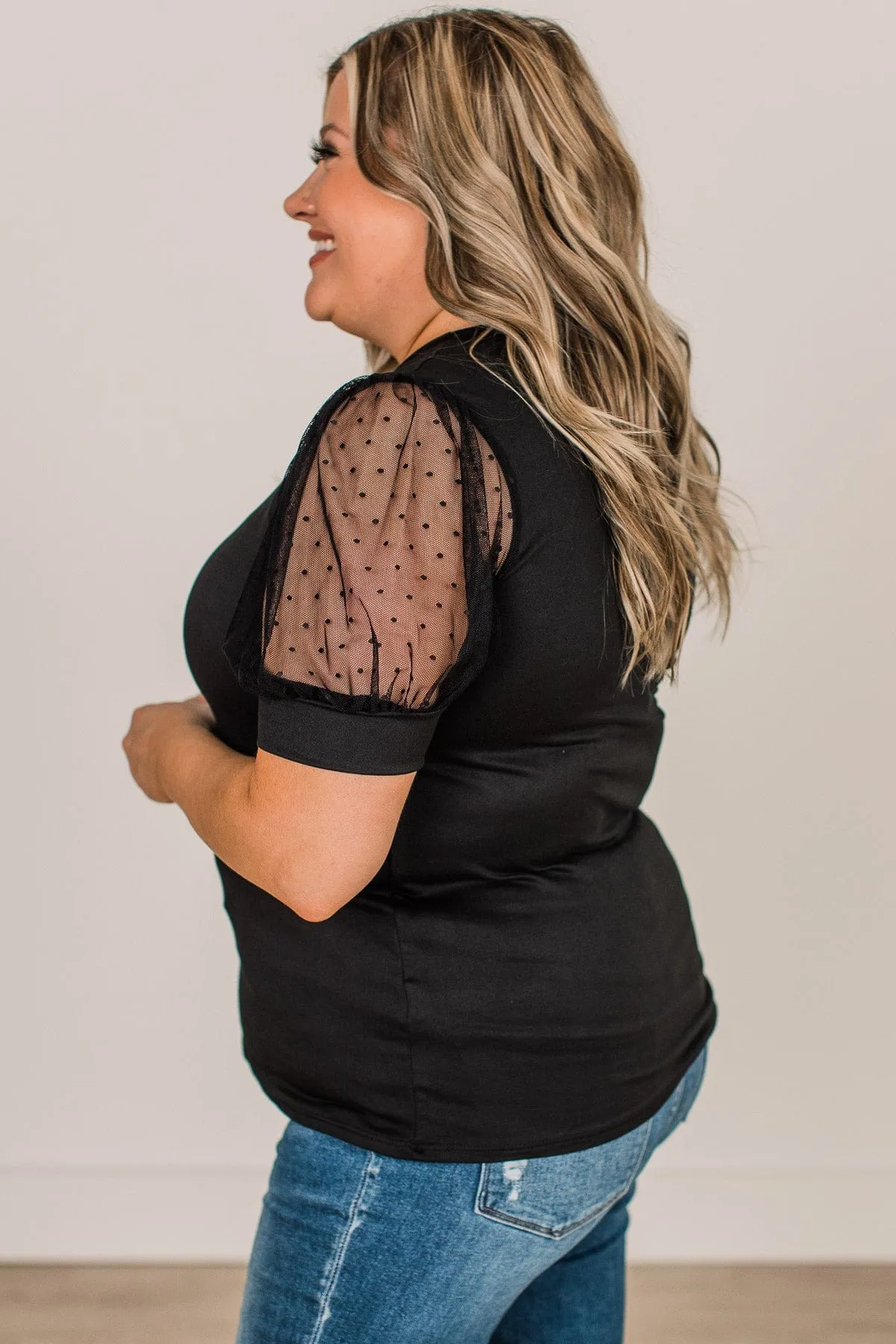 Sweet Success Puff Sleeve Top- Black