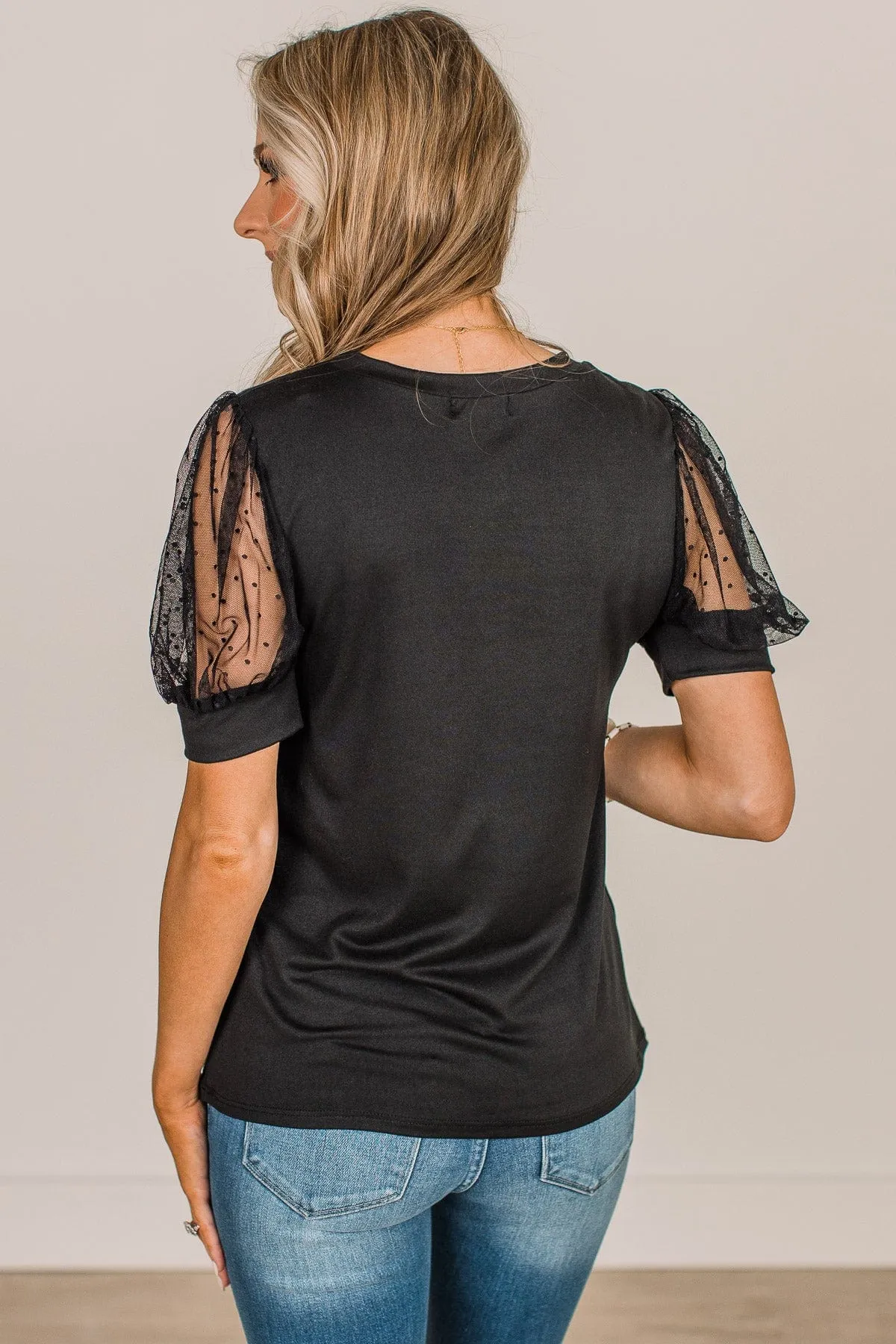 Sweet Success Puff Sleeve Top- Black