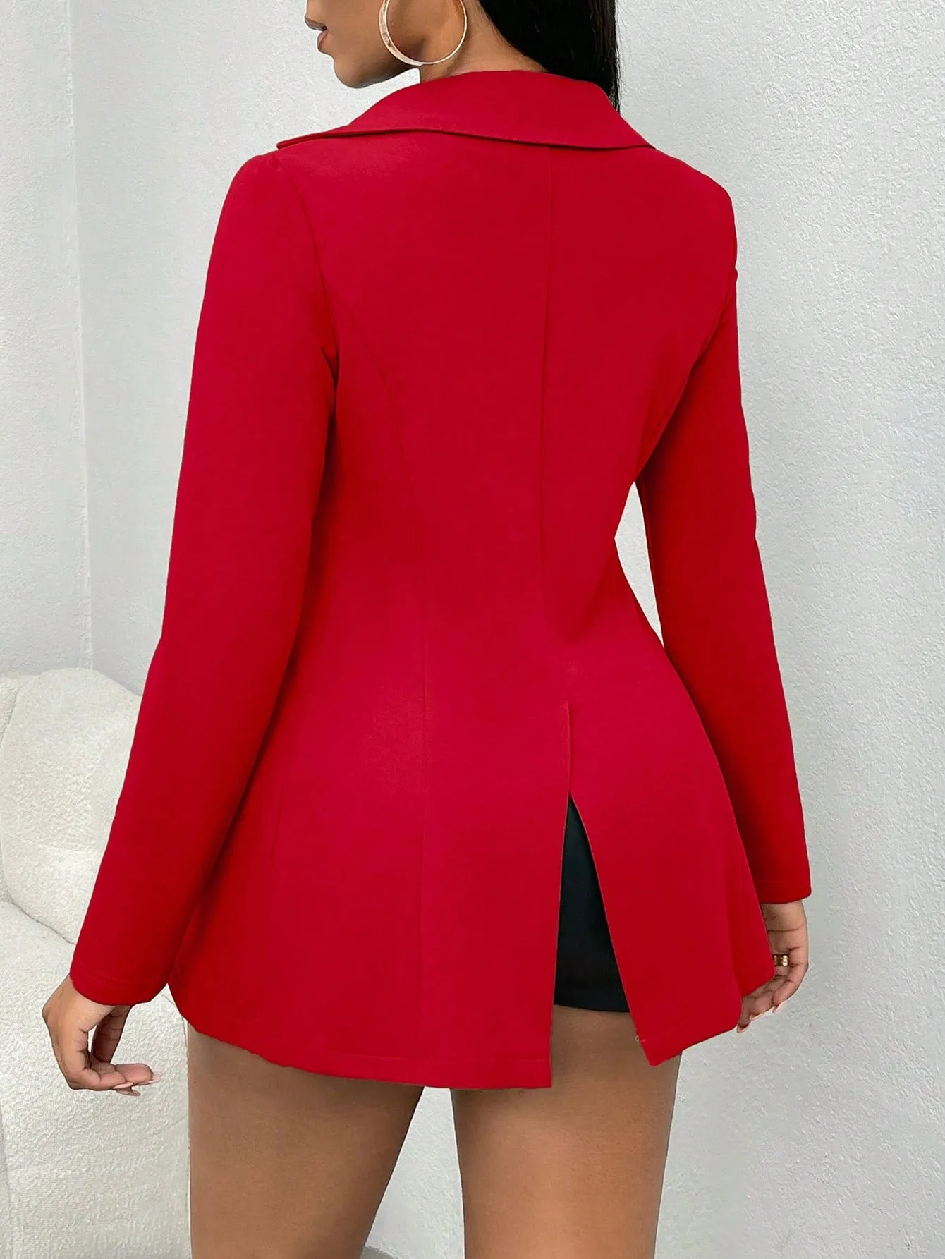 SXY Women's Single-Breasted Split Back Suit With One Button Front