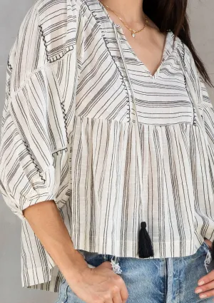 T199 STRIPE PUFF BLOUSE