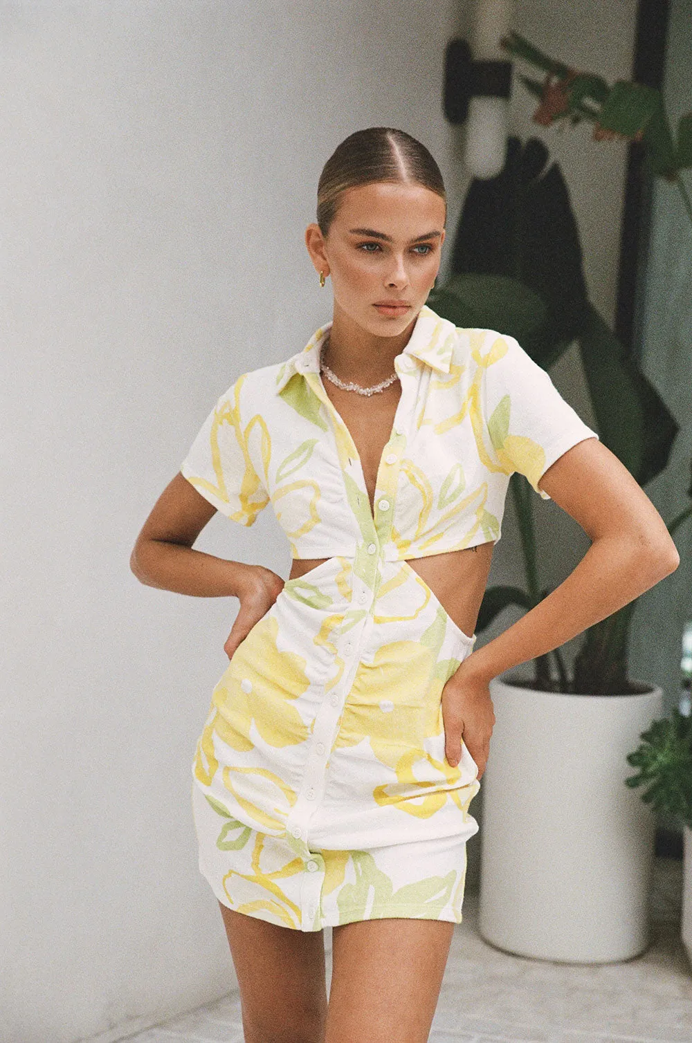 Tameeka Dress - Lemon Floral