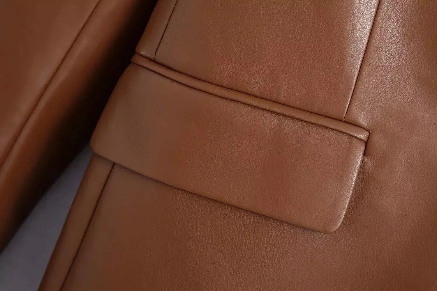 Tan Leather Blazer