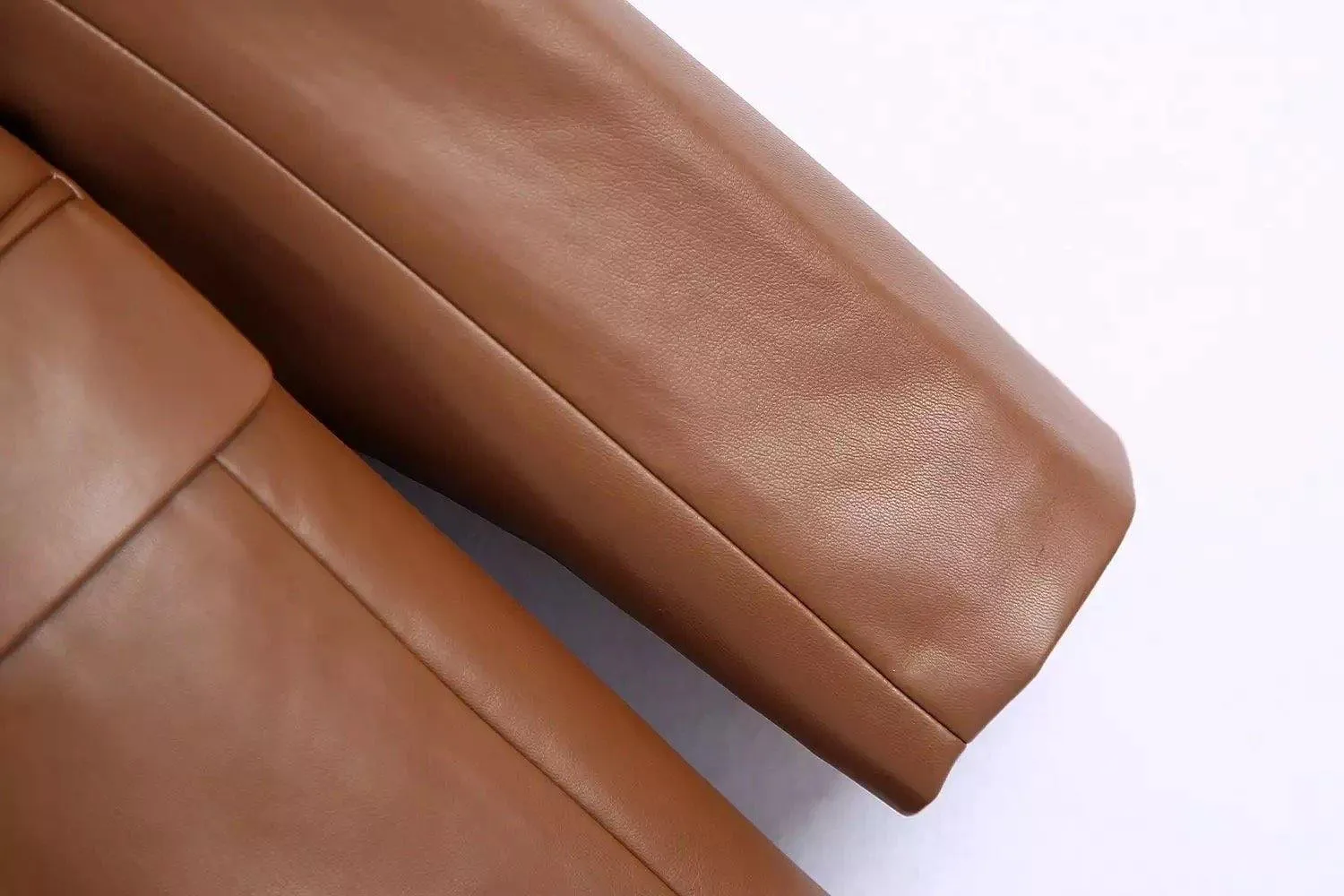 Tan Leather Blazer