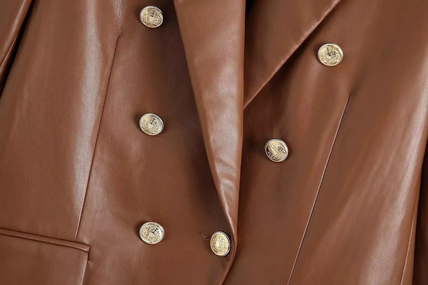 Tan Leather Blazer