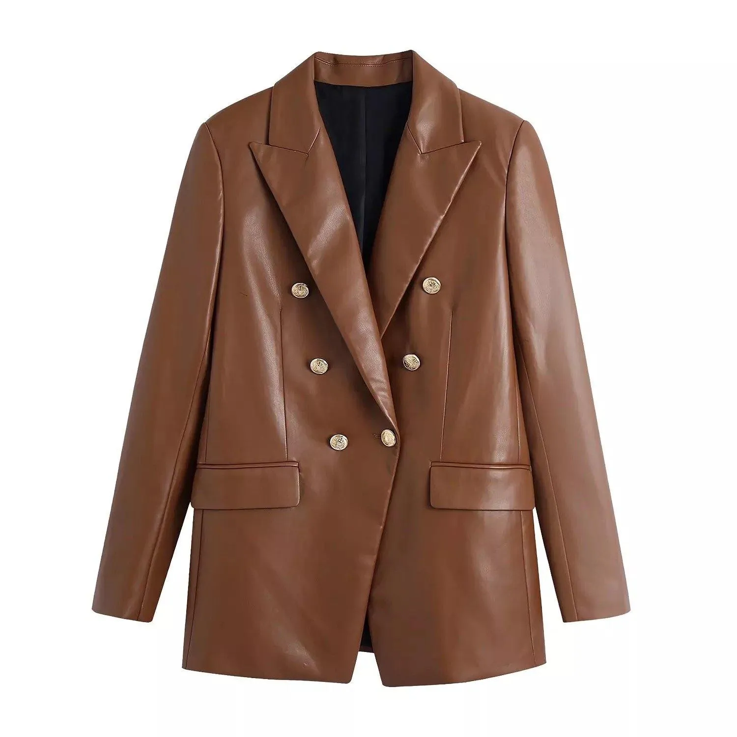 Tan Leather Blazer