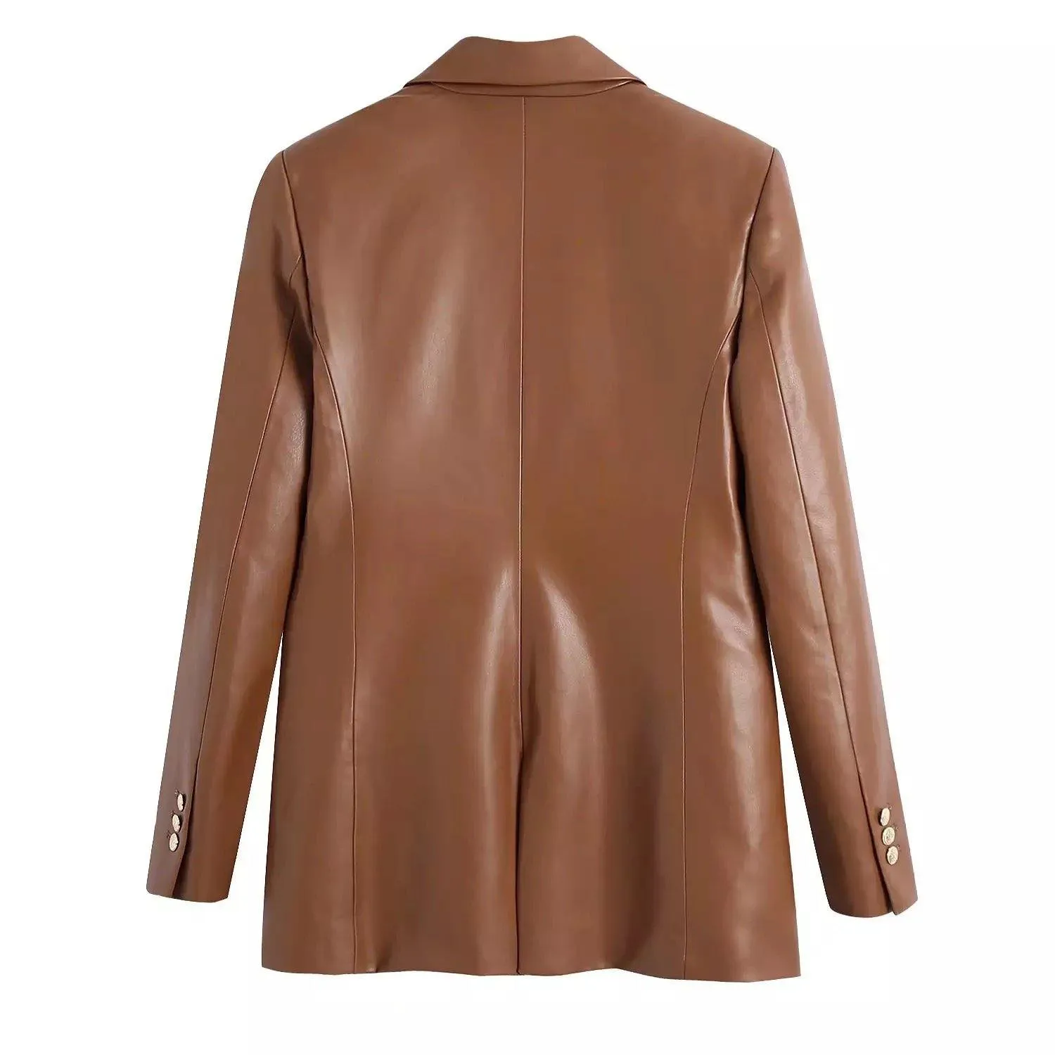 Tan Leather Blazer