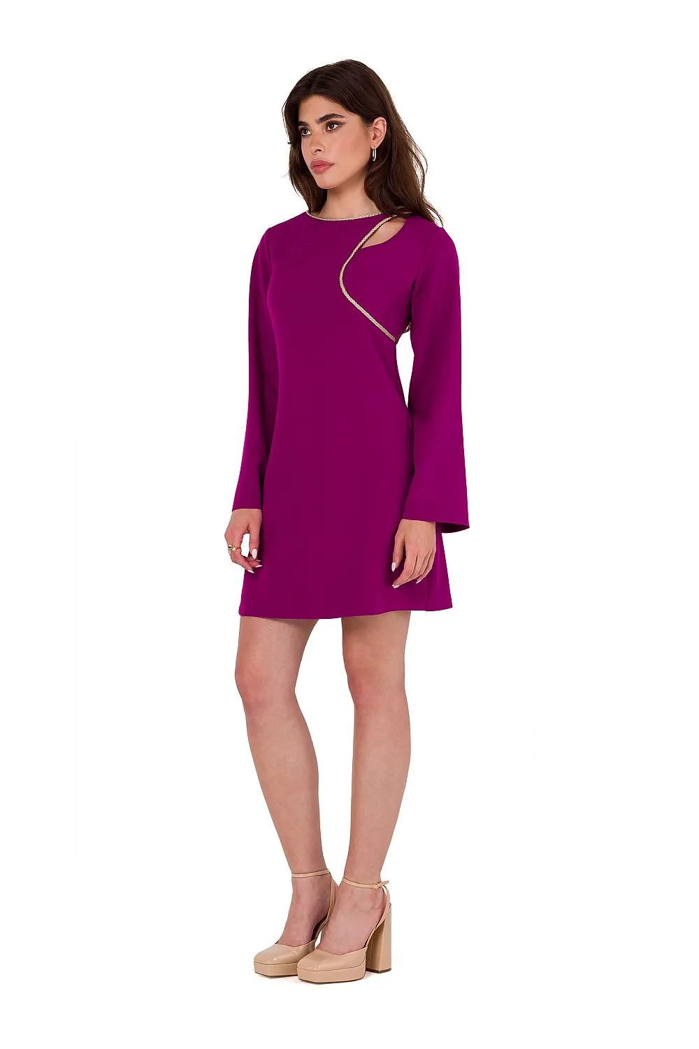Teardrop Neckline Fitted Midi Dress