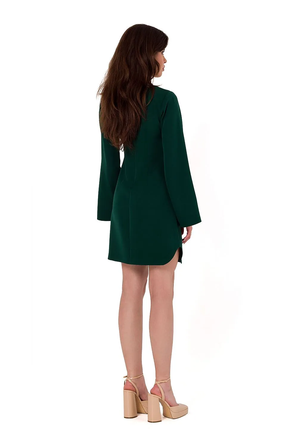 Teardrop Neckline Fitted Midi Dress