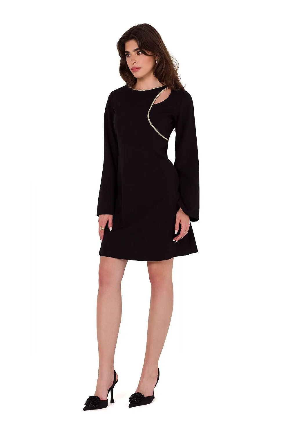 Teardrop Neckline Fitted Midi Dress