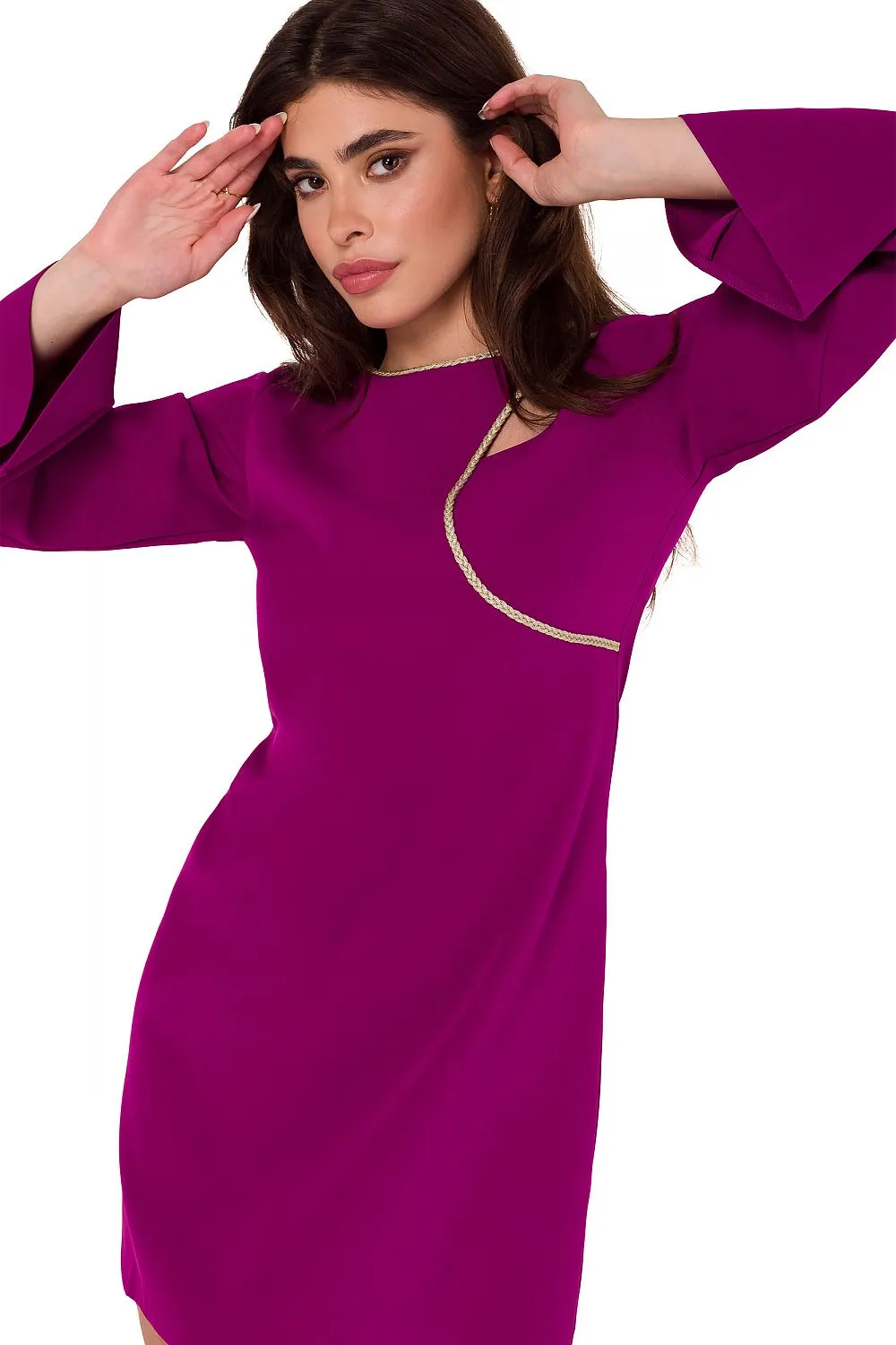 Teardrop Neckline Fitted Midi Dress