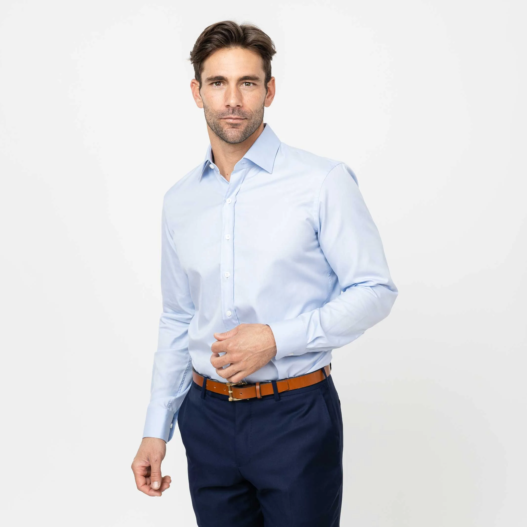 The Light Blue Stewart Twill Custom Shirt