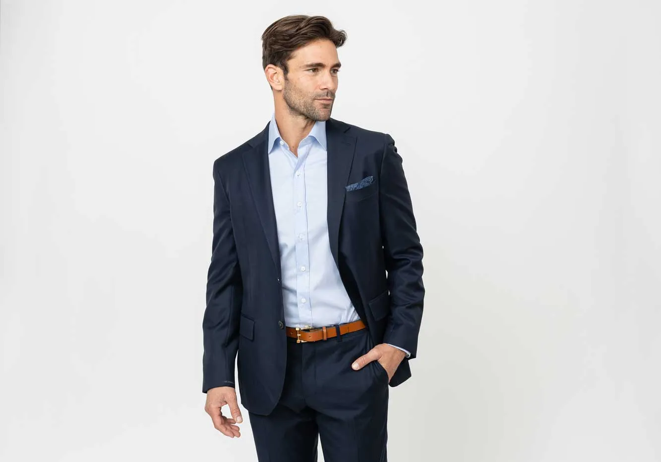 The Light Blue Stewart Twill Custom Shirt