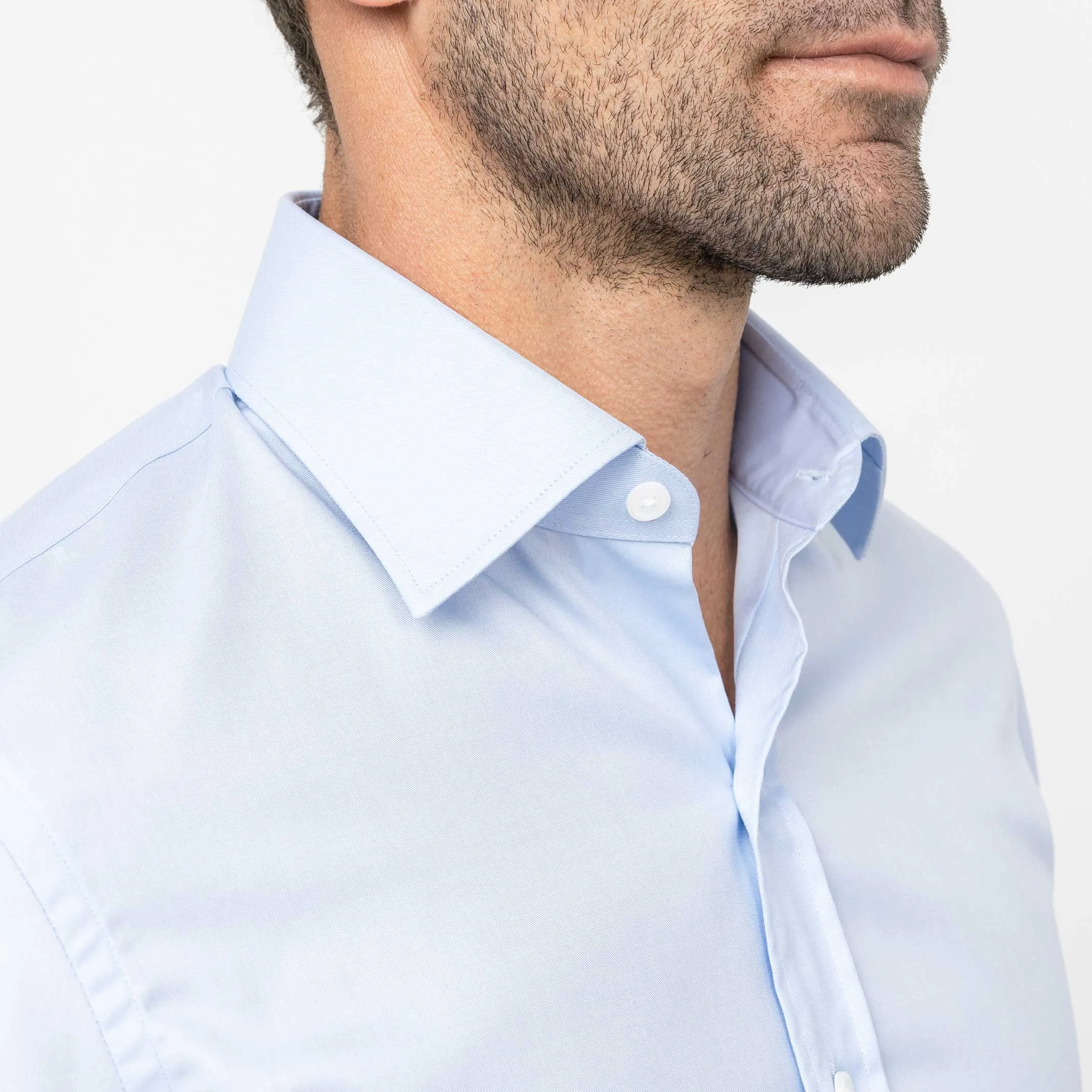 The Light Blue Stewart Twill Custom Shirt