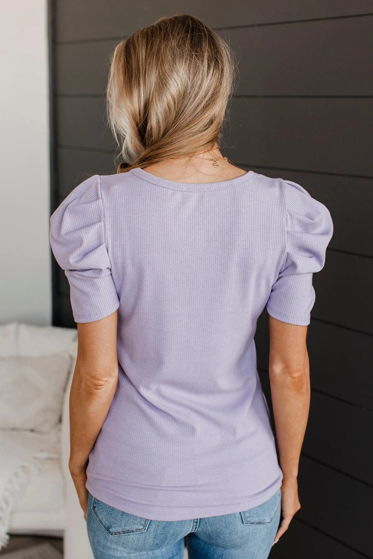 Thinking Ahead Puff Sleeve Top- Lavender