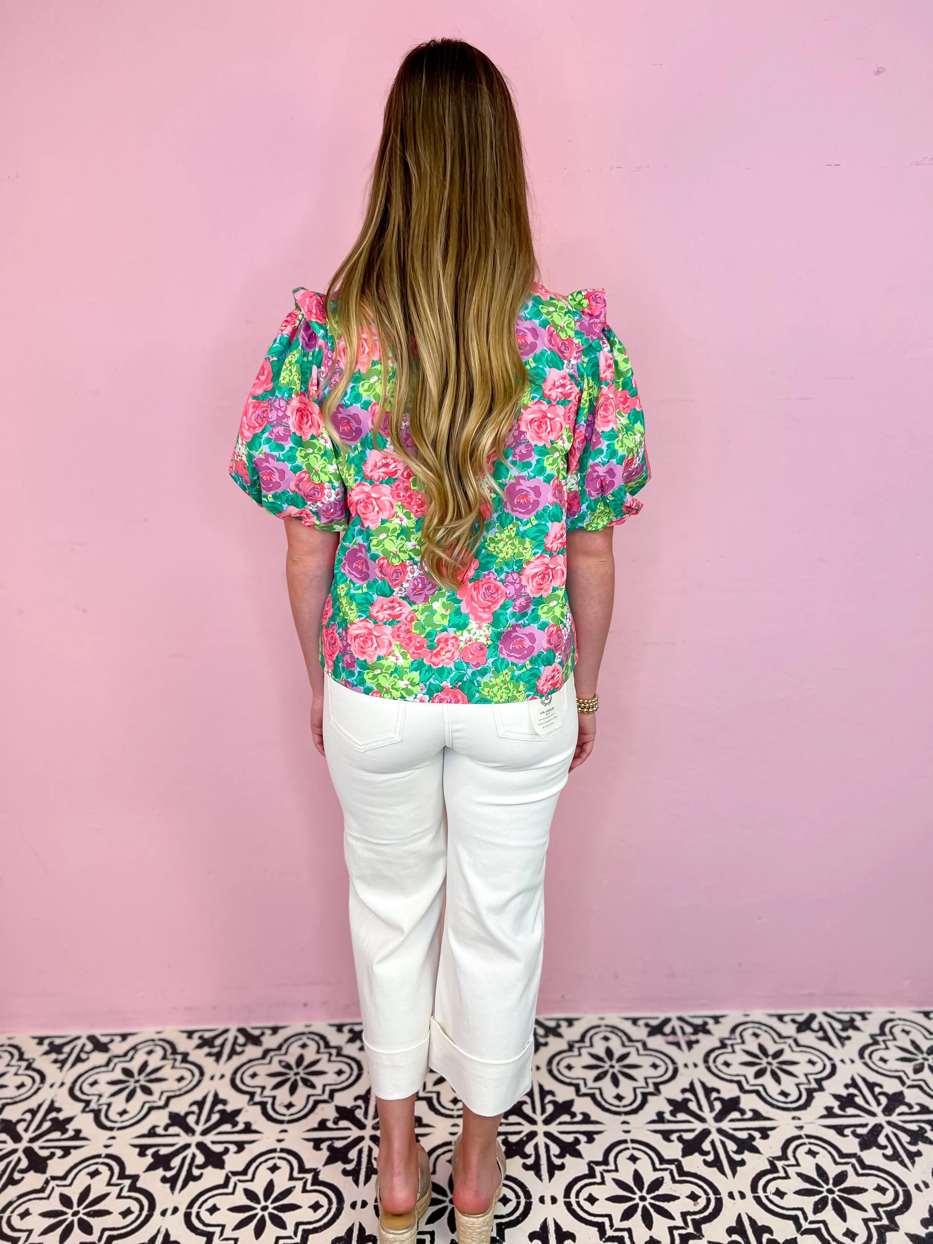 [THML] Francesca Puff Sleeve Floral Top