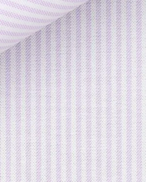 Thomas Mason Lavender University Stripe American Oxford Cloth