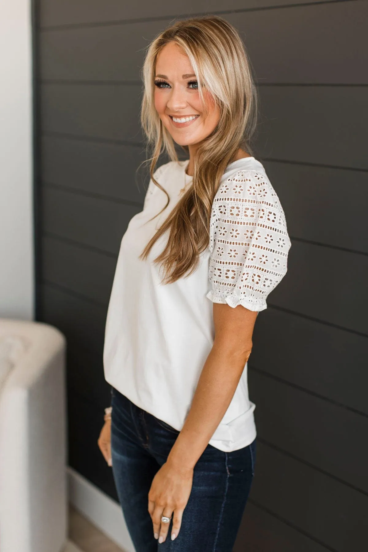 Through The Years Puff Sleeve Top- Off-White