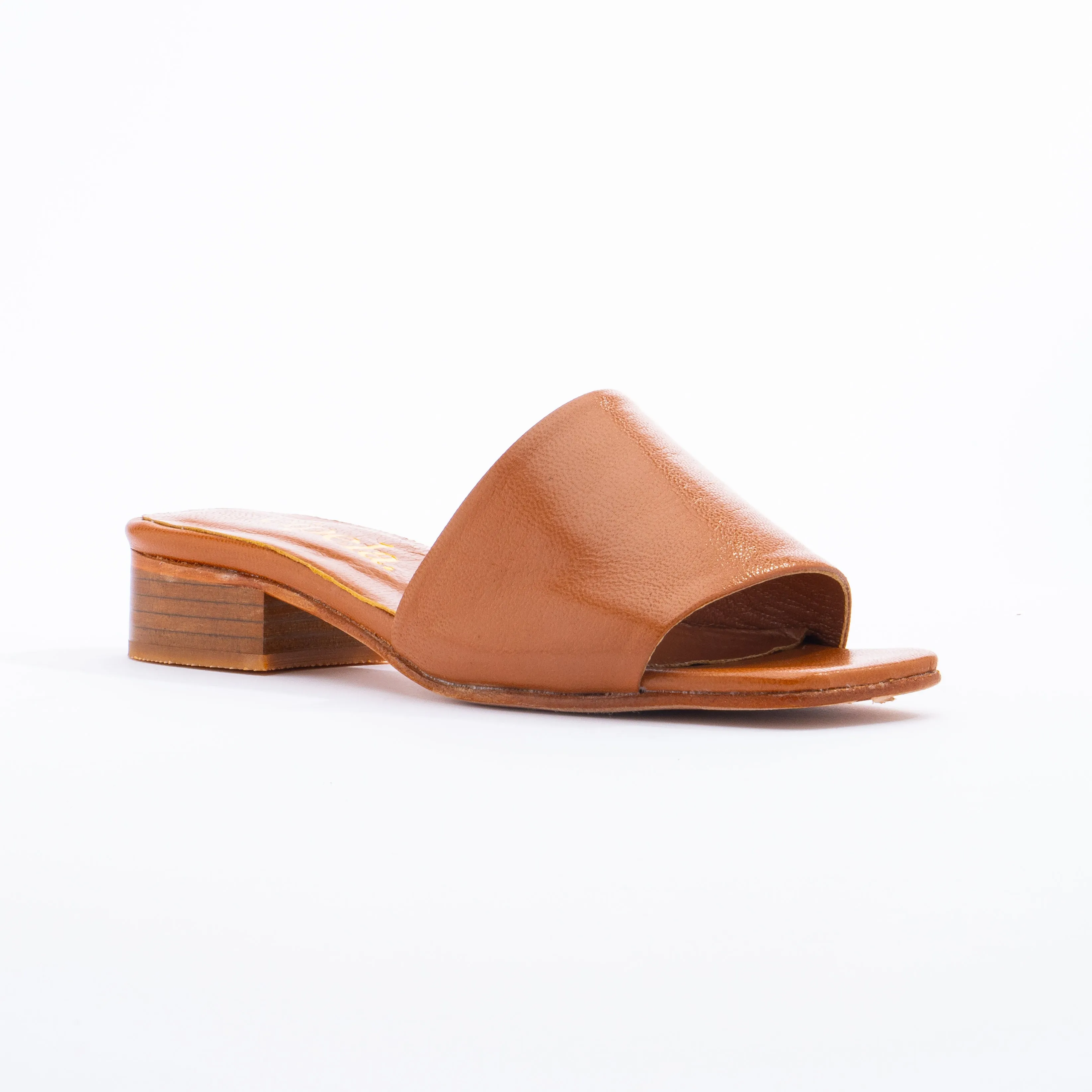 TIA Square-Toe Sandal Mules - Brown