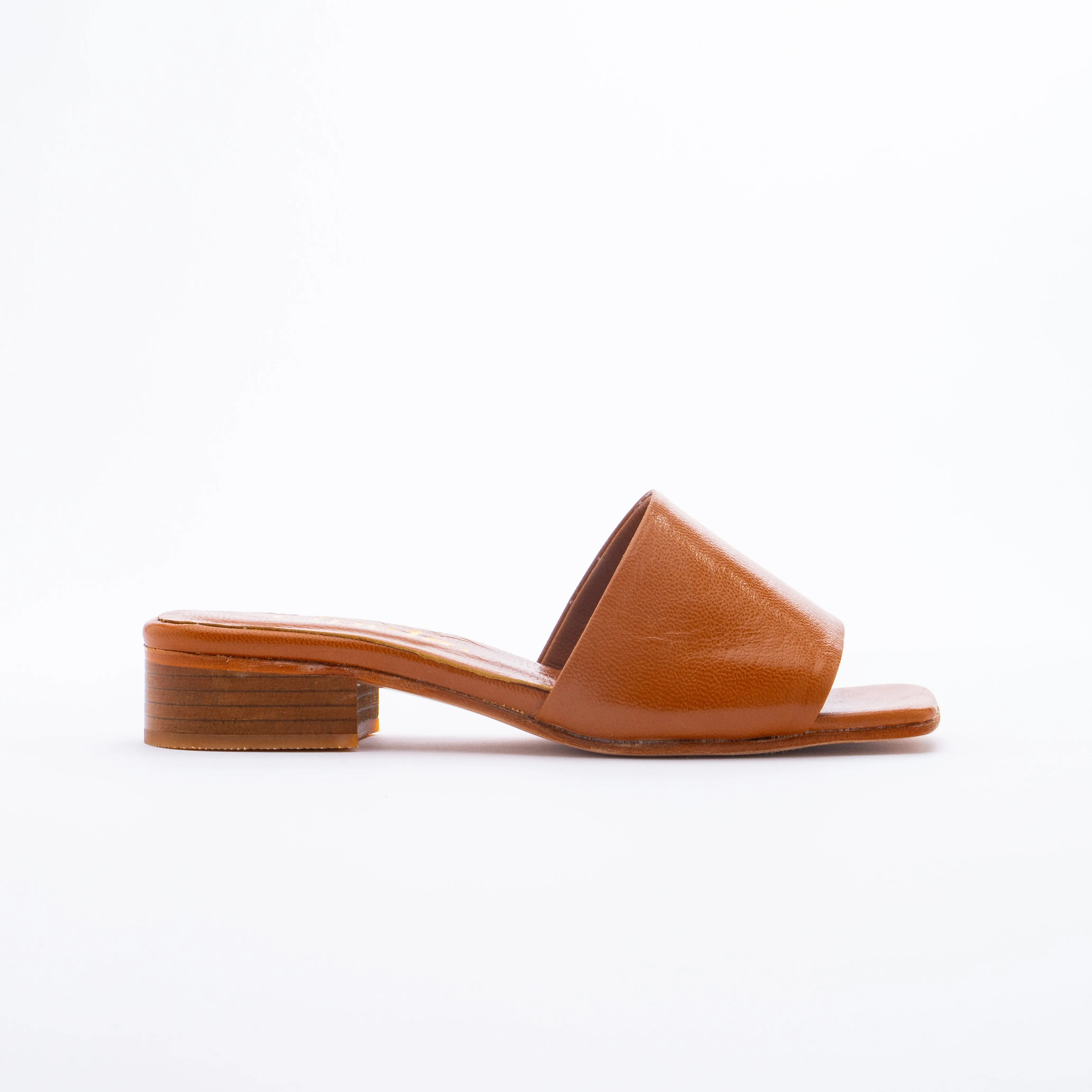 TIA Square-Toe Sandal Mules - Brown