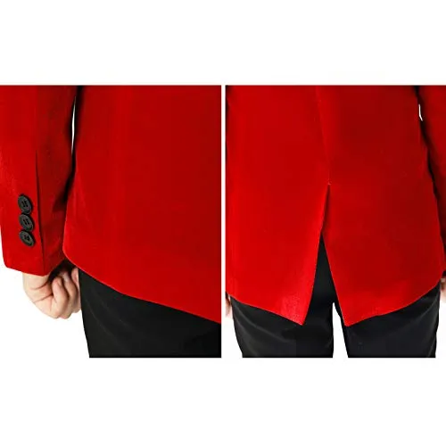 Toddler Boys' Velvet Blazer Jacket, Red, Size 6